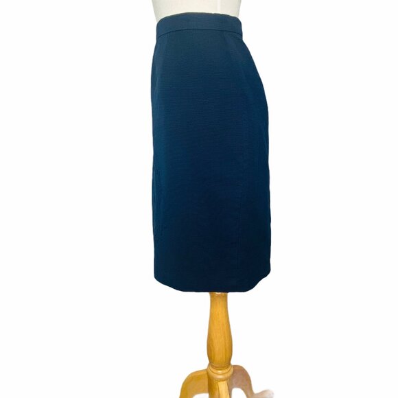 Peggy Jennings Vintage Corduroy Blue Pencil Skirt Sz 10 - Picture 9 of 13